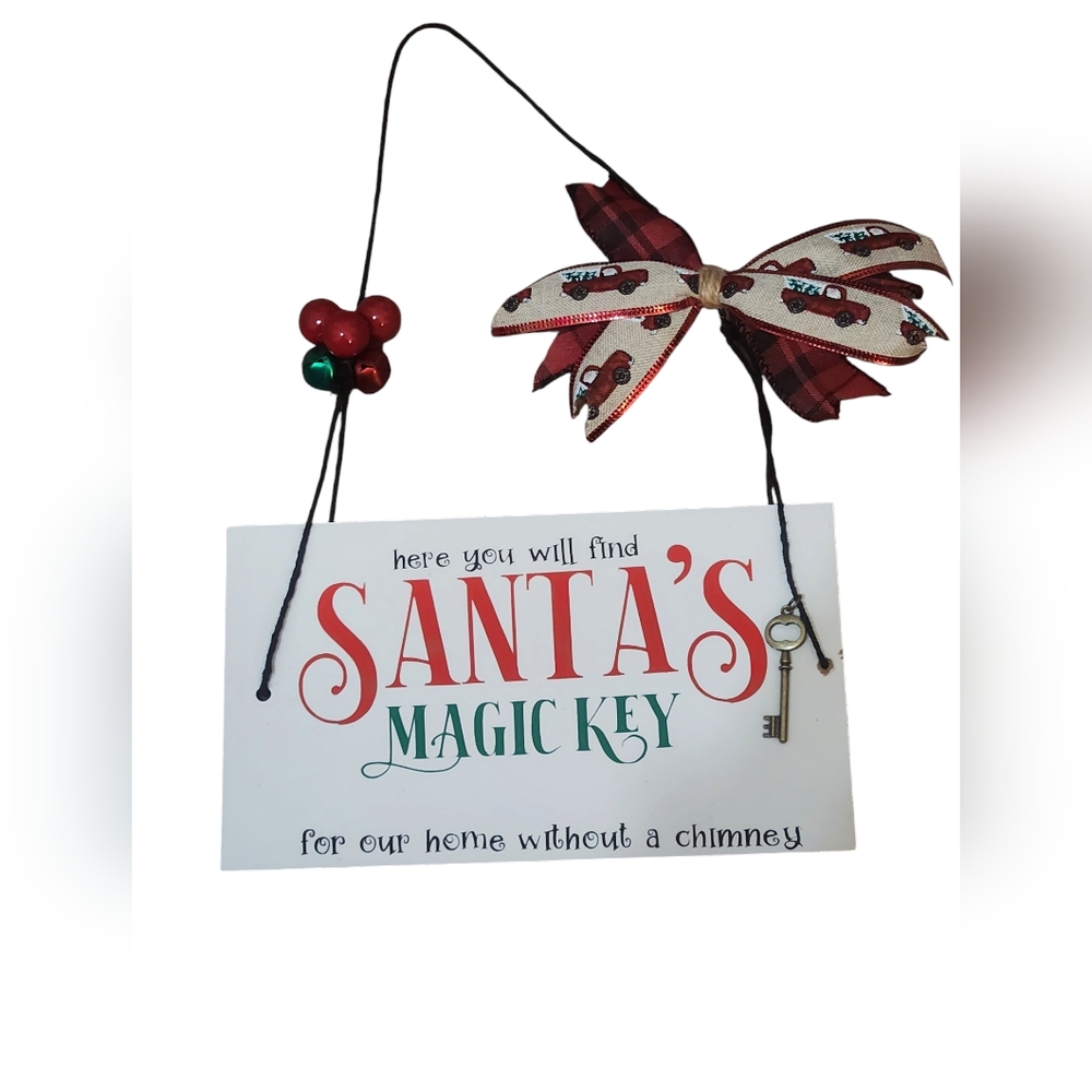 Handmade Christmas Sign- Santa's Magic Key